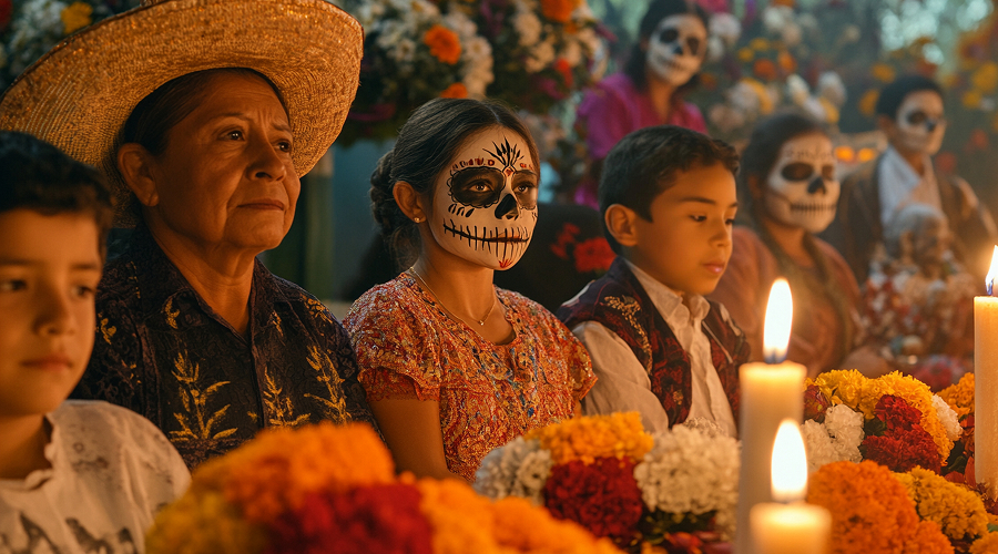 Latin cultural celebration with colorful decorations